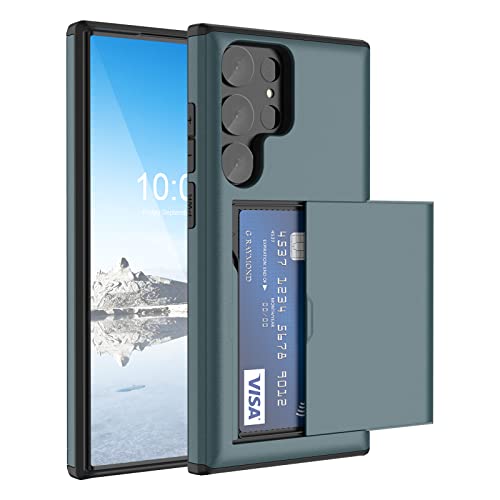 Schutzhülle für Samsung Galaxy S23 Ultra 2023, kompatibel mit Galaxy S23 Ultra, Brieftaschenformat, Kreditkartenfach, stoßfest, Hart-PC, TPU, Flip-Schutzhülle für Samsung Galaxy S23 Ultra 2023, Blau von SQMCase