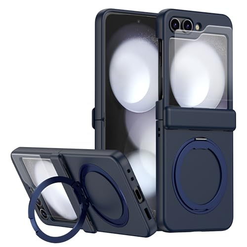 Schutzhülle für Samsung Galaxy Z Flip 6, magnetisch, mit Scharnierschutz, Displayschutzfolie und Ständer, kompatibel mit MagSafe, schlanke Schutzhülle für Z Flip 6, Marineblau Schutzhülle für Samsung Galaxy Z Flip 6, magnetisch, mit Scharnierschutz, Displayschutzfolie und Ständer, kompatibel mit MagSafe, schlanke Schutzhülle für Z Flip 6, Marineblau von SQMCase