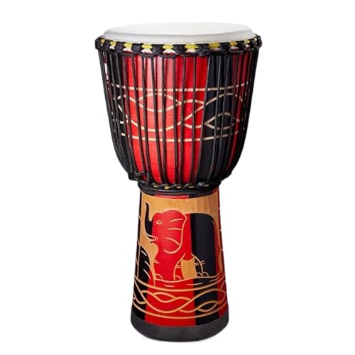 10/12/13 Zoll Percussion Djembe Trommel Musikliebhaber Buschtrommel Mit Trommeltasche Riemen, Handglocke Mahagoni Handtrommel(Large 10 A) von SQOYEI