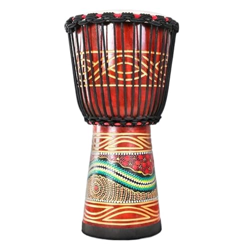 10/12/13 Zoll Percussion Djembe Trommel Musikliebhaber Buschtrommel Mit Trommeltasche Riemen, Handglocke Mahagoni Handtrommel(Large 10 C) von SQOYEI