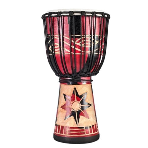 10/12/13 Zoll Percussion Djembe Trommel Musikliebhaber Buschtrommel Mit Trommeltasche Riemen, Handglocke Mahagoni Handtrommel(Large 10 H) von SQOYEI