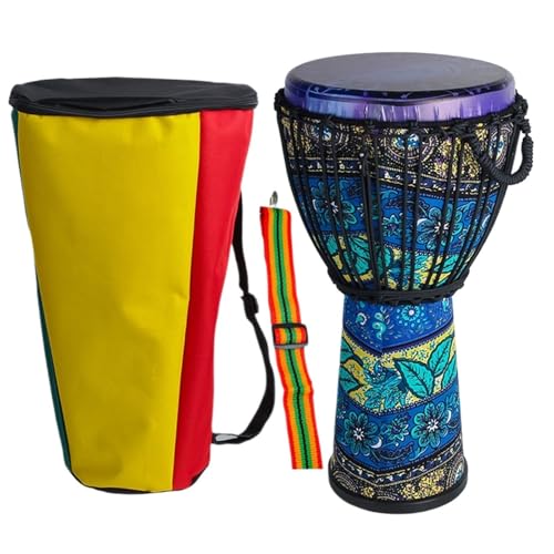 12 Zoll Buschtrommel Mit Schultergurt, Handgriff Djembe Trommel Anfänger, Schlagzeug für Den Musikunterricht Handtrommel(12 inch tuning-free) von SQOYEI