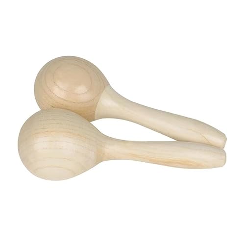 Holz Maracas Tragbar Rasseleier Baby für Kinder Bequemer Griff 2 Stück für Eltern-Kind-Interaktion, Training Des Zuhörens von SQOYEI