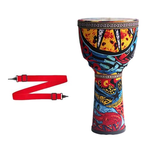 8,5/10,5 Zoll Djembe Trommel Leicht Und Tragbar Buschtrommel, Mit Riemen für Auftritte Im Freien(8.5inch B) von SQOYEI