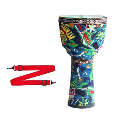 8,5/10,5 Zoll Djembe Trommel Leicht Und Tragbar Buschtrommel, Mit Riemen für Auftritte Im Freien(8.5inch D) von SQOYEI