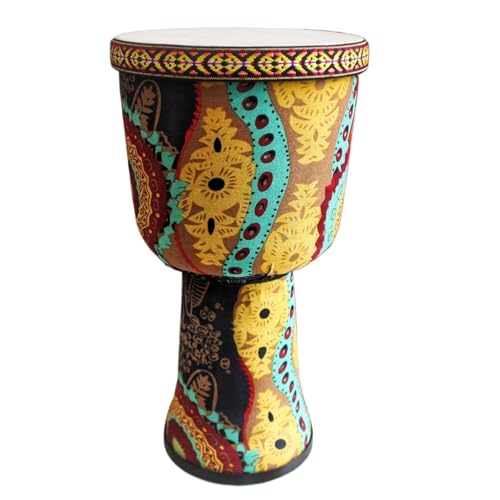 8/9 Zoll Djembe Trommel für Schule, Hochzeit Ziegenfell Trommelfell Buschtrommel, Leicht Und Tragbar Anfänger Handtrommel(9in B) von SQOYEI