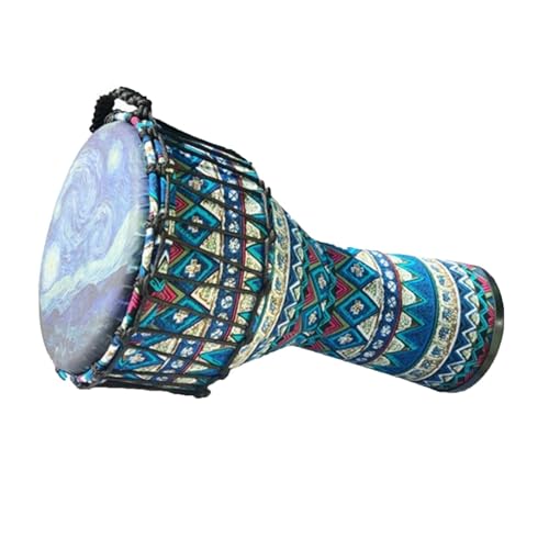 Djembe Trommel Mit Handglocke Riemen, Trommeltasche Buschtrommel für Kinder Erwachsene, für Kindergarten, Camping Handtrommel(8.5 inch) von SQOYEI