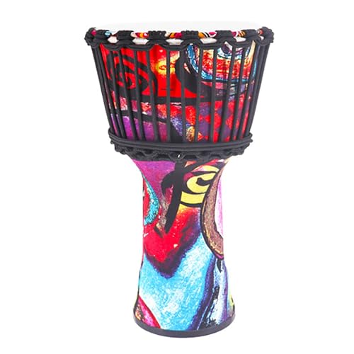 Djembe Trommel Trommelfell Aus Ziegenleder Mit Bindeseil, Rutschfeste Unterseite Buschtrommel für Hochzeit, Camping, Party Hand-Trommel(8.5inch A) von SQOYEI