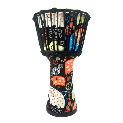 Djembe Trommel Trommelfell Aus Ziegenleder Mit Bindeseil, Rutschfeste Unterseite Buschtrommel für Hochzeit, Camping, Party Hand-Trommel(8inch) von SQOYEI