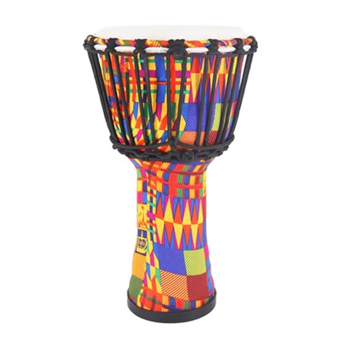 Djembe Trommel Trommelfell Aus Ziegenleder Mit Bindeseil, Rutschfeste Unterseite Buschtrommel für Hochzeit, Camping, Party Hand-Trommel(8inch B) von SQOYEI