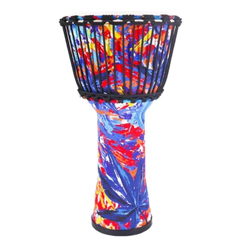 Djembe Trommel Trommelfell Aus Ziegenleder Mit Bindeseil, Rutschfeste Unterseite Buschtrommel für Hochzeit, Camping, Party Hand-Trommel(Large 10inch A) von SQOYEI