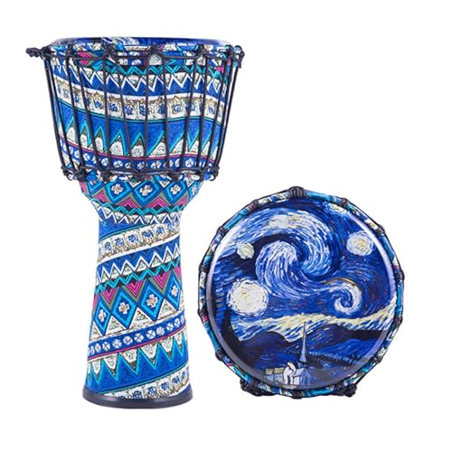 Ein Instrument Spielen Djembe Trommel 8/10 Zoll Dauerhaft Tragbar, für Kinder Buschtrommel Jugendliche, Konzert Handtrommel(Large 10inch) von SQOYEI