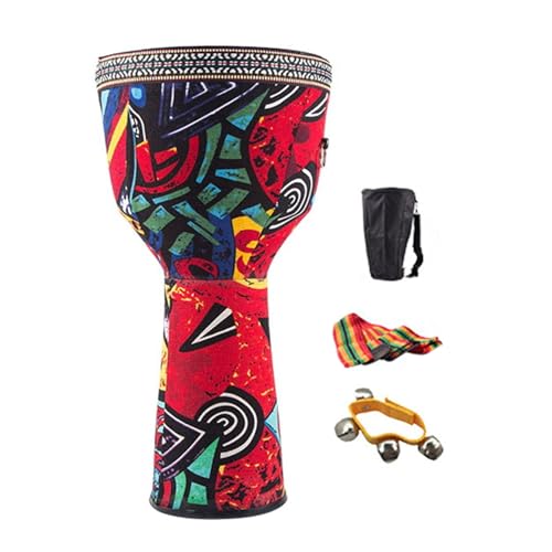 Ein Instrument Spielen Djembe Trommel 8/10 Zoll Dauerhaft Tragbar, für Kinder Buschtrommel Jugendliche, Konzert Handtrommel(Large 8inch+gifts) von SQOYEI