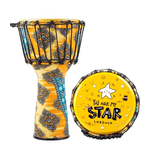 Ein Instrument Spielen Djembe Trommel 8/10 Zoll Dauerhaft Tragbar, für Kinder Buschtrommel Jugendliche, Konzert Handtrommel(Large 8inch A-rope) von SQOYEI