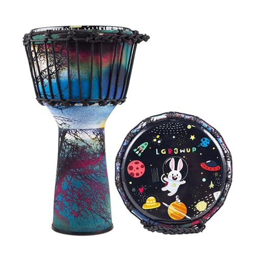 Ein Instrument Spielen Djembe Trommel 8/10 Zoll Dauerhaft Tragbar, für Kinder Buschtrommel Jugendliche, Konzert Handtrommel(Large 8inch B-rope) von SQOYEI