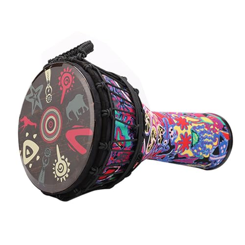 Erwachsene Anfänger 12 Zoll Djembe Trommel Einstellbarer Klang, Buschtrommel für Bandauftritte, Familienversammlungen(Small 12inch) von SQOYEI