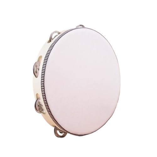 Gehaltene Percussion Hölzerne Tamburin Kinder für Erwachsene Tambourin, für Tanzbegleitung, Musikalische Erleuchtung Handtrommel(Beige,10 inch) von SQOYEI