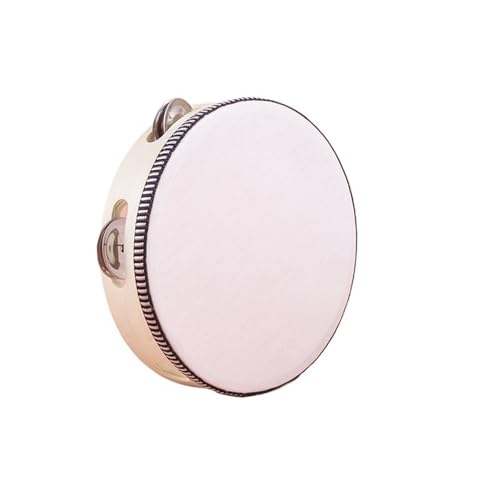 Gehaltene Percussion Hölzerne Tamburin Kinder für Erwachsene Tambourin, für Tanzbegleitung, Musikalische Erleuchtung Handtrommel(Beige,7 inch) von SQOYEI