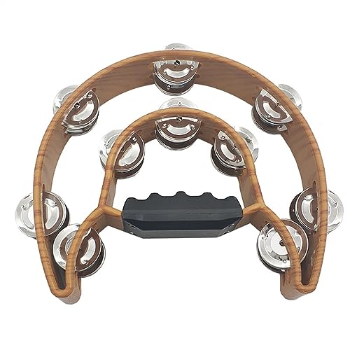 Halbmond Tamburin Kinder Gehaltene Percussion, Zweireihig Handtrommel Traditionell für Hochzeiten, Geburtstage Tambourin von SQOYEI