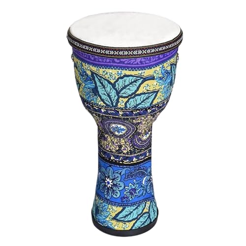 Kind Djembe Trommel Trommelfell Aus Ziegenleder Langlebig, Buschtrommel Schlagzeug Ethnischer Stil, Handtrommel für Geburtstag, Party(Large 10-inch A) von SQOYEI