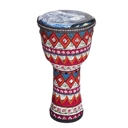 Kind Djembe Trommel Trommelfell Aus Ziegenleder Langlebig, Buschtrommel Schlagzeug Ethnischer Stil, Handtrommel für Geburtstag, Party(Large 10-inch Starry Sky E) von SQOYEI