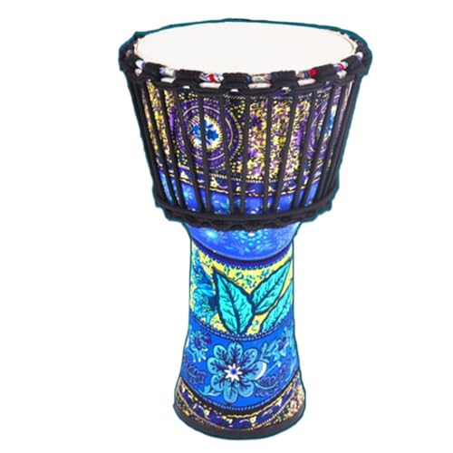 Kind Djembe Trommel Trommelfell Aus Ziegenleder Langlebig, Buschtrommel Schlagzeug Ethnischer Stil, Handtrommel für Geburtstag, Party(Large 8-inch Adjustable A) von SQOYEI