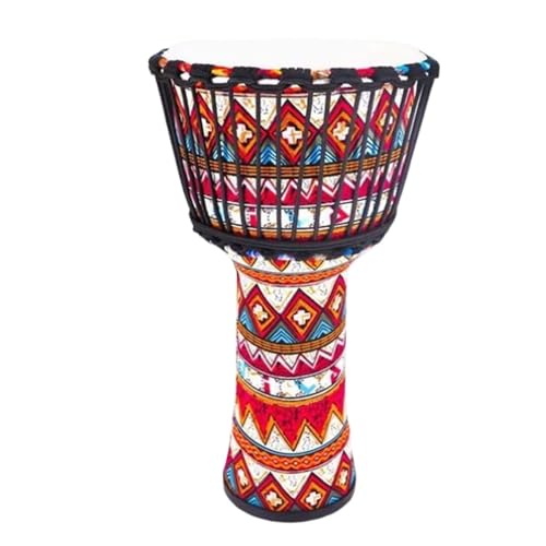 Kind Djembe Trommel Trommelfell Aus Ziegenleder Langlebig, Buschtrommel Schlagzeug Ethnischer Stil, Handtrommel für Geburtstag, Party(Large 8-inch Adjustable D) von SQOYEI