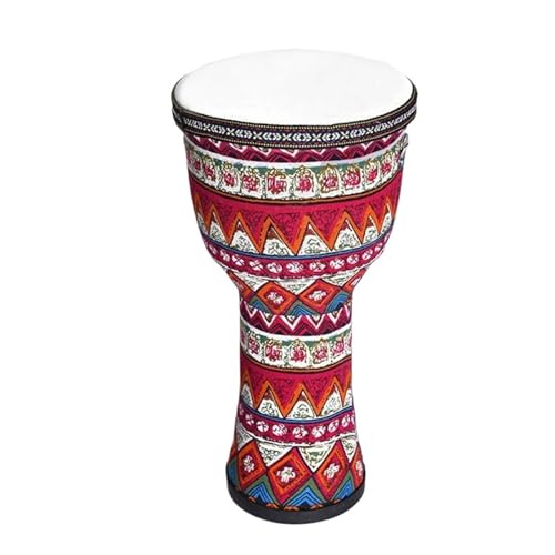 Kind Djembe Trommel Trommelfell Aus Ziegenleder Langlebig, Buschtrommel Schlagzeug Ethnischer Stil, Handtrommel für Geburtstag, Party(Large 8-inch D) von SQOYEI