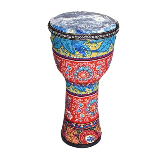 Kind Djembe Trommel Trommelfell Aus Ziegenleder Langlebig, Buschtrommel Schlagzeug Ethnischer Stil, Handtrommel für Geburtstag, Party(Large 8-inch Starry Sky A) von SQOYEI