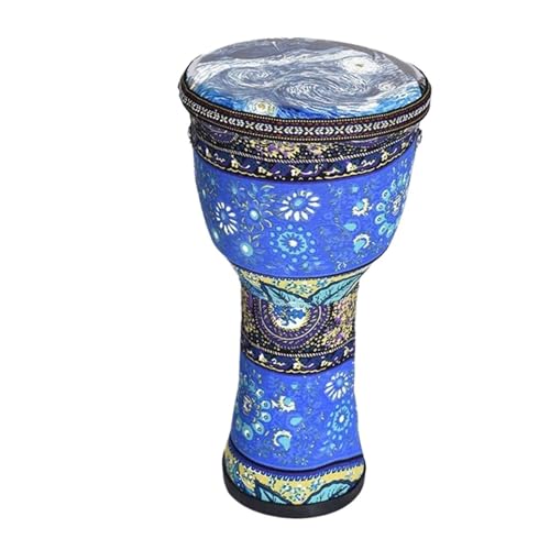 Kind Djembe Trommel Trommelfell Aus Ziegenleder Langlebig, Buschtrommel Schlagzeug Ethnischer Stil, Handtrommel für Geburtstag, Party(Large 8-inch Starry Sky C) von SQOYEI
