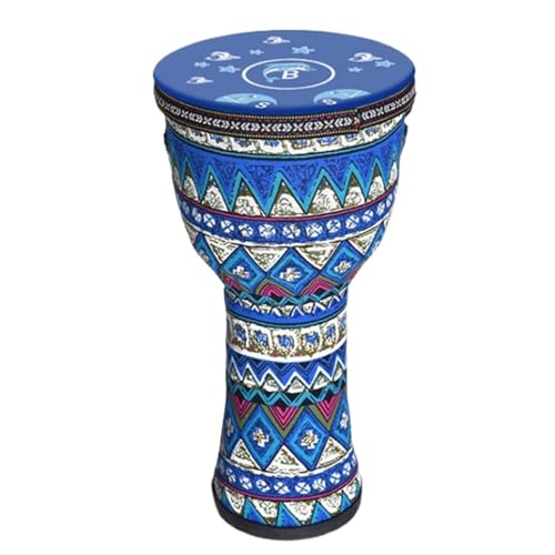 Kind Djembe Trommel Trommelfell Aus Ziegenleder Langlebig, Buschtrommel Schlagzeug Ethnischer Stil, Handtrommel für Geburtstag, Party(Large 8-inch Starry Sky D) von SQOYEI