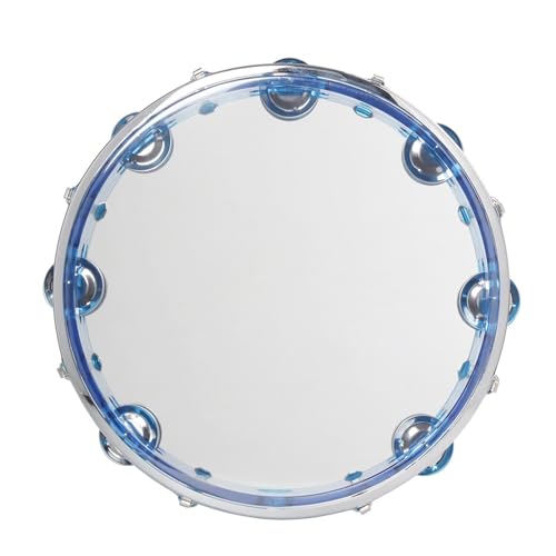 Musikunterricht Handtrommel Gehaltene Percussion Doppelreihe Tamburin Kinder für Erwachsene, Tambourin für Strandpartys, Geburtstage(Blau) von SQOYEI