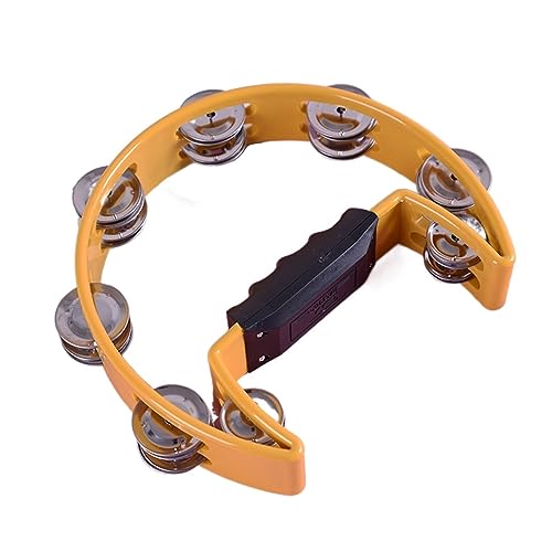 Performance-Instrumente Tamburin Kinder Halbmond Handtrommel für Erwachsene, Jugendliche Tambourin für Konzerte, Musikunterricht(Rot) von SQOYEI