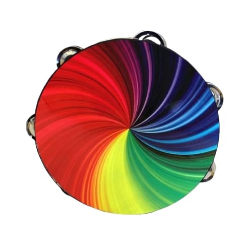 Tamburin Kinder für Erwachsene 6/7/8 Zoll Professionell Percussion-Tambourin für Strandpartys, Ethnischer Tanz Handtrommel(6 inch,H) von SQOYEI
