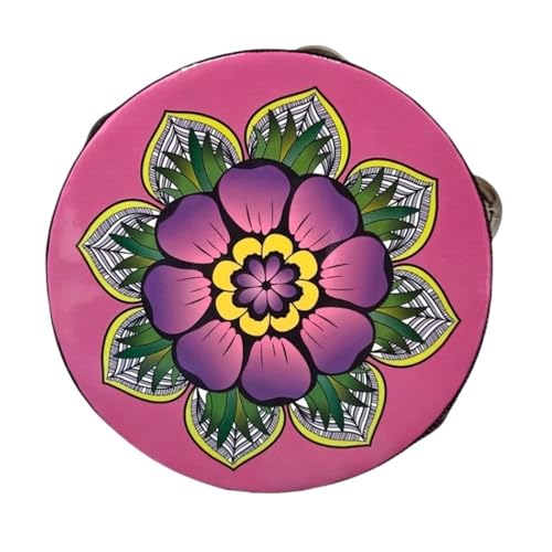 Tamburin Kinder für Erwachsene 6/7/8 Zoll Professionell Percussion-Tambourin für Strandpartys, Ethnischer Tanz Handtrommel(6 inch,T) von SQOYEI