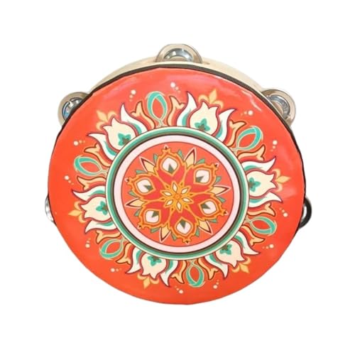 Tamburin Kinder für Erwachsene 6/7/8 Zoll Professionell Percussion-Tambourin für Strandpartys, Ethnischer Tanz Handtrommel(6 inch,Y) von SQOYEI