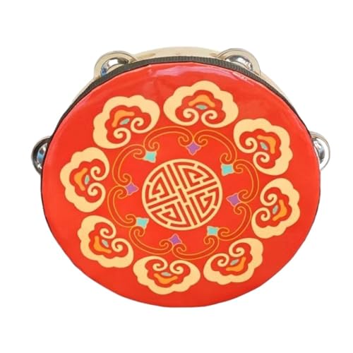 Tamburin Kinder für Erwachsene 6/7/8 Zoll Professionell Percussion-Tambourin für Strandpartys, Ethnischer Tanz Handtrommel(7 inch,O) von SQOYEI