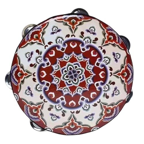 Tamburin Kinder für Erwachsene 6/7/8 Zoll Professionell Percussion-Tambourin für Strandpartys, Ethnischer Tanz Handtrommel(7 inch,Z) von SQOYEI