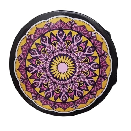 Tamburin Kinder für Erwachsene 6/7/8 Zoll Professionell Percussion-Tambourin für Strandpartys, Ethnischer Tanz Handtrommel(8 inch,E) von SQOYEI