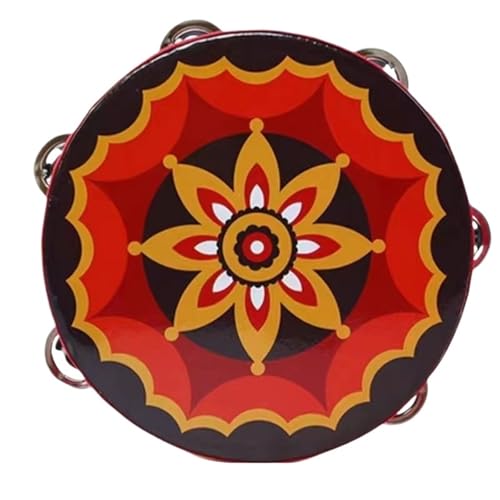 Tamburin Kinder für Erwachsene 6/7/8 Zoll Professionell Percussion-Tambourin für Strandpartys, Ethnischer Tanz Handtrommel(8 inch,G) von SQOYEI
