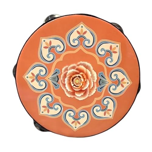 Tamburin Kinder für Erwachsene 6/7/8 Zoll Professionell Percussion-Tambourin für Strandpartys, Ethnischer Tanz Handtrommel(8 inch,M) von SQOYEI