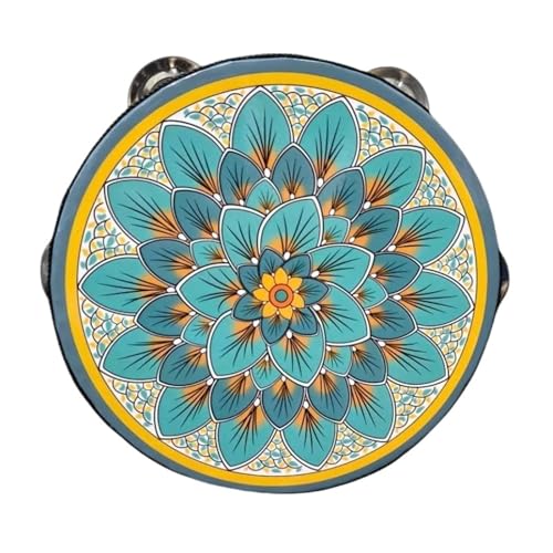 Tamburin Kinder für Erwachsene 6/7/8 Zoll Professionell Percussion-Tambourin für Strandpartys, Ethnischer Tanz Handtrommel(8 inch,N) von SQOYEI