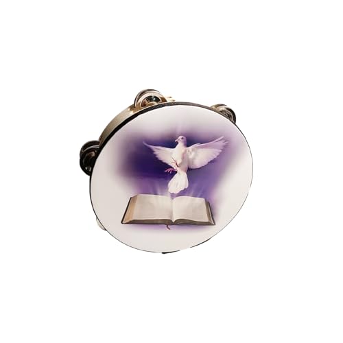 Tamburin Kinder für Erwachsene Gehaltene Percussion Handtrommel für die Kirche, Hochzeitsaufführung, Zweireihig Tambourin Anfänger(Purple,6 inch) von SQOYEI