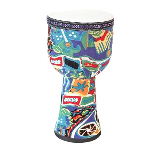 Trommelfell Aus Ziegenleder Buschtrommel 8/10 Zoll Afrikanisch Inspirierte Musik Djembe Trommel, Anfänger für Tanzbegleitung Handtrommel(Large 8inch-E) von SQOYEI