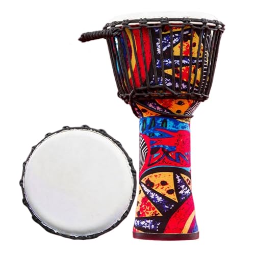 Trommelfell Aus Ziegenleder Buschtrommel 8/10 Zoll Afrikanisch Inspirierte Musik Djembe Trommel, Anfänger für Tanzbegleitung Handtrommel(Tie rope 10inch) von SQOYEI