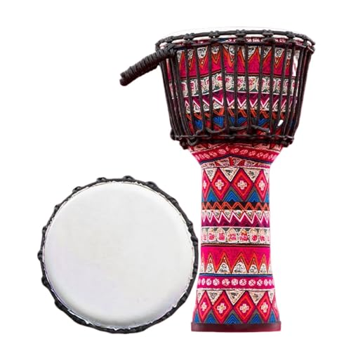 Trommelfell Aus Ziegenleder Buschtrommel 8/10 Zoll Afrikanisch Inspirierte Musik Djembe Trommel, Anfänger für Tanzbegleitung Handtrommel(Tie rope 10inch-A) von SQOYEI