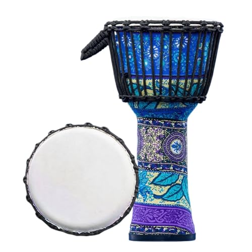 Trommelfell Aus Ziegenleder Buschtrommel 8/10 Zoll Afrikanisch Inspirierte Musik Djembe Trommel, Anfänger für Tanzbegleitung Handtrommel(Tie rope 10inch-B) von SQOYEI