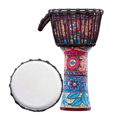 Trommelfell Aus Ziegenleder Buschtrommel 8/10 Zoll Afrikanisch Inspirierte Musik Djembe Trommel, Anfänger für Tanzbegleitung Handtrommel(Tie rope 10inch-C) von SQOYEI