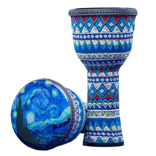 Trommelfell Aus Ziegenleder Buschtrommel 8/10 Zoll Afrikanisch Inspirierte Musik Djembe Trommel, Anfänger für Tanzbegleitung Handtrommel(Tie rope 10inch-D) von SQOYEI