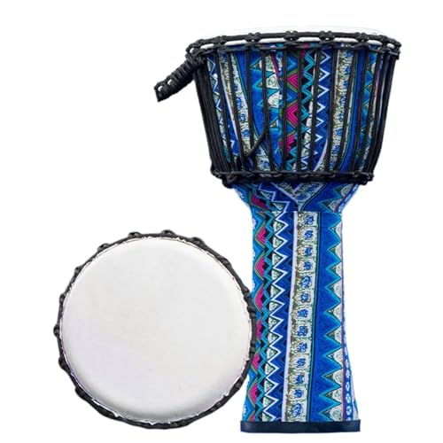 Trommelfell Aus Ziegenleder Buschtrommel 8/10 Zoll Afrikanisch Inspirierte Musik Djembe Trommel, Anfänger für Tanzbegleitung Handtrommel(Tie rope 10inch-E) von SQOYEI